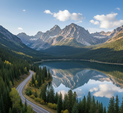 Idaho Sawtooth Scenic Byway Mountain Lake Wilderness Drive